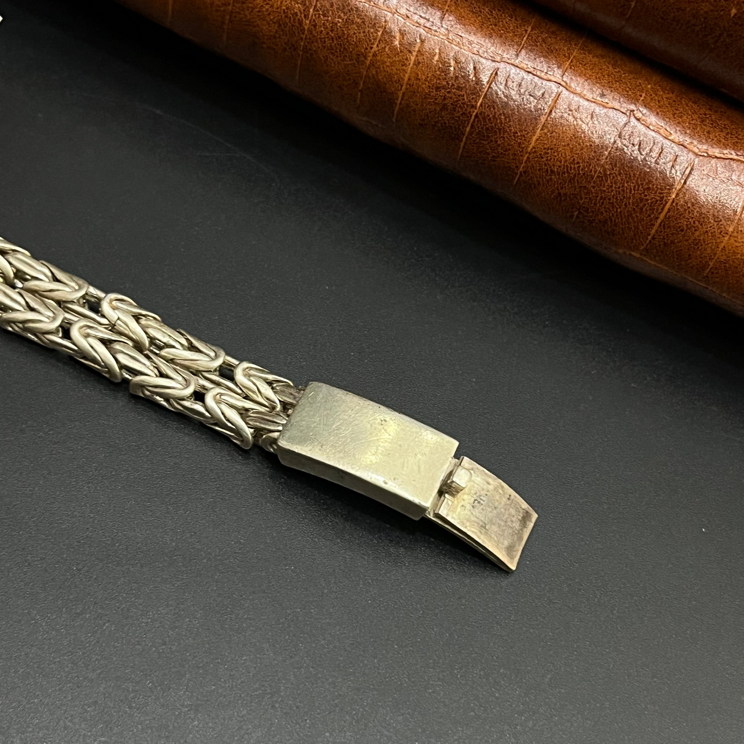 Silver Mens Bracelet Antique Hollow  Oxidised(H) 925