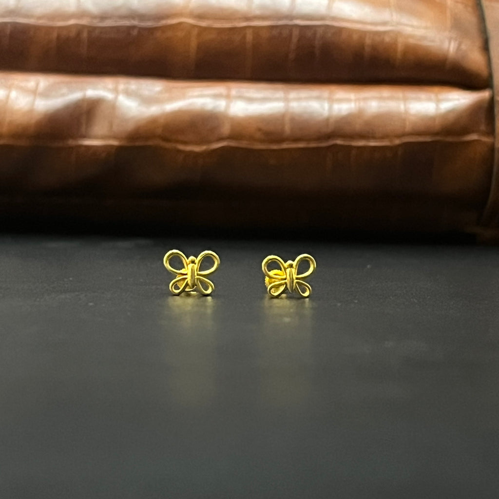 Gold Second stud Butterfly