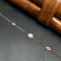 Silver Ladies Bracelet Royal Pink Crystal Trio Rose Gold 925