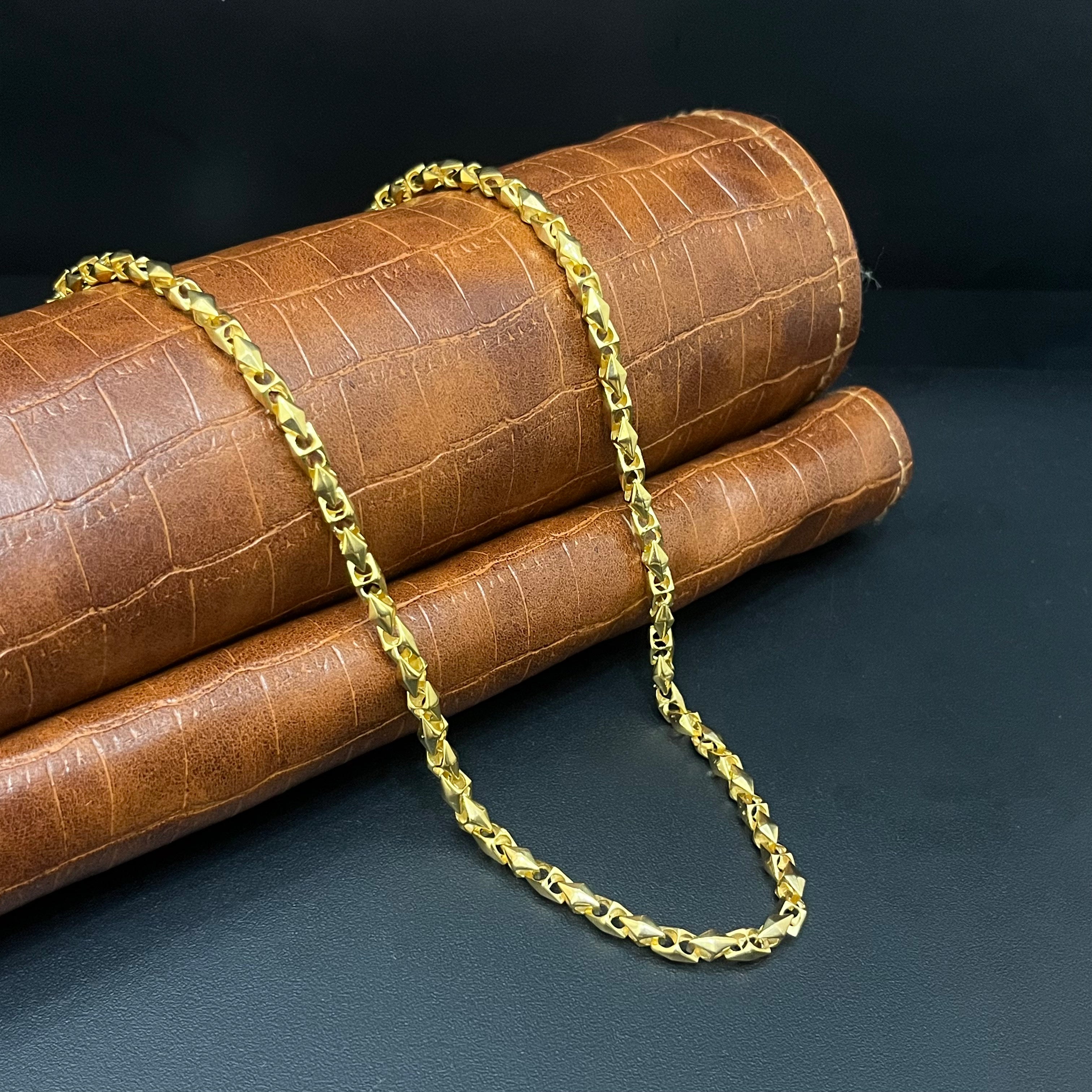 Silver Mens Chain Gold Finished Kathli Imported 925