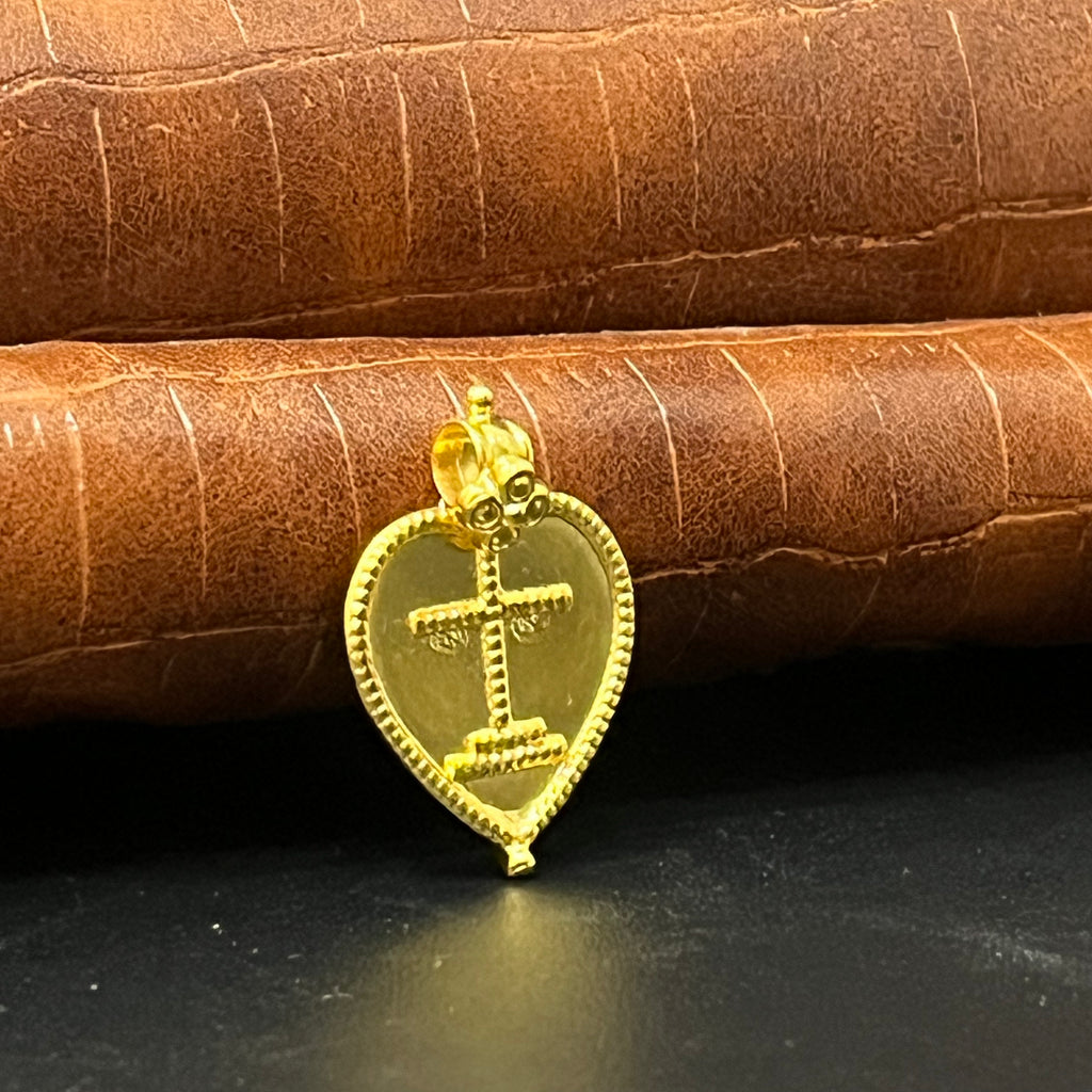 Silver Christian Cross Thali Gold Finished