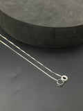 Ladies Silver Chain Black Circle