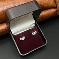 Silver Ladies Stud White Heart