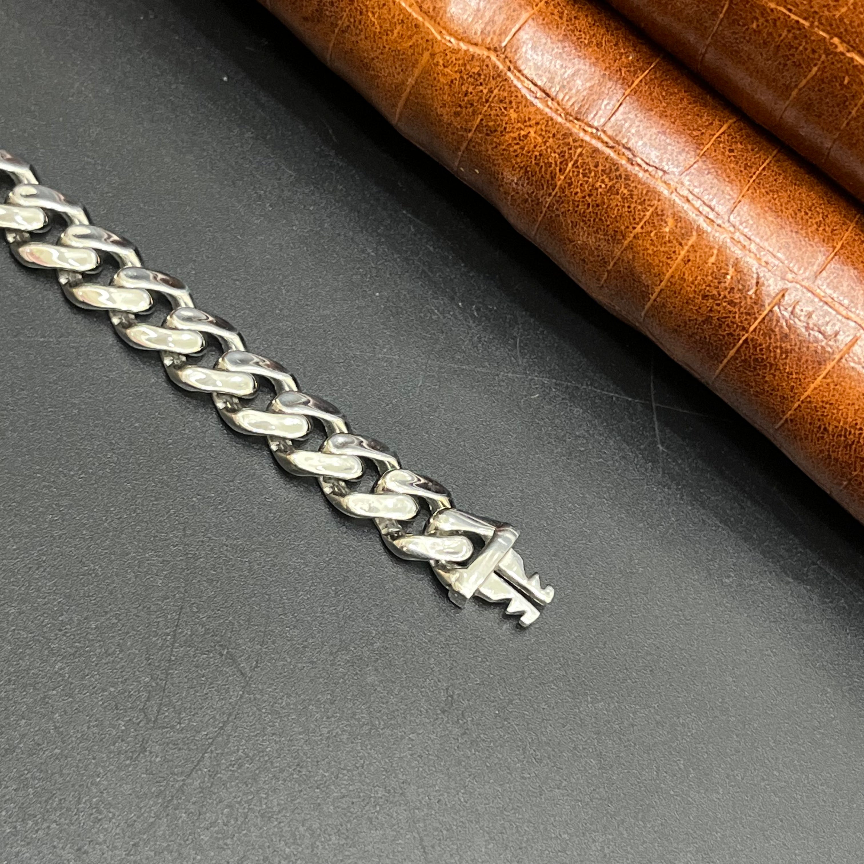 Silver Mens Bracelet Classic Cuban M02 925