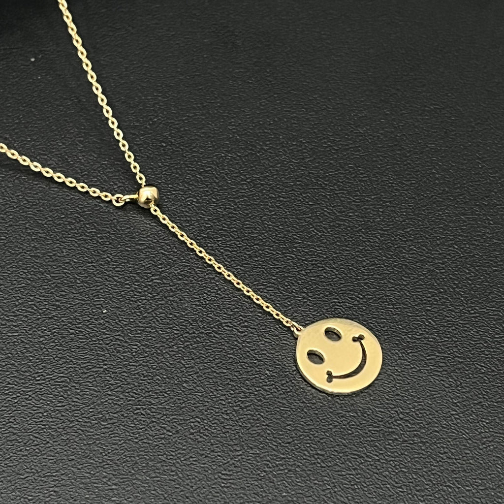 Silver Ladies Chain Smiley Gold Finished
