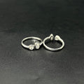 Ladies Silver Toe Rings  Semi Mozzanite White