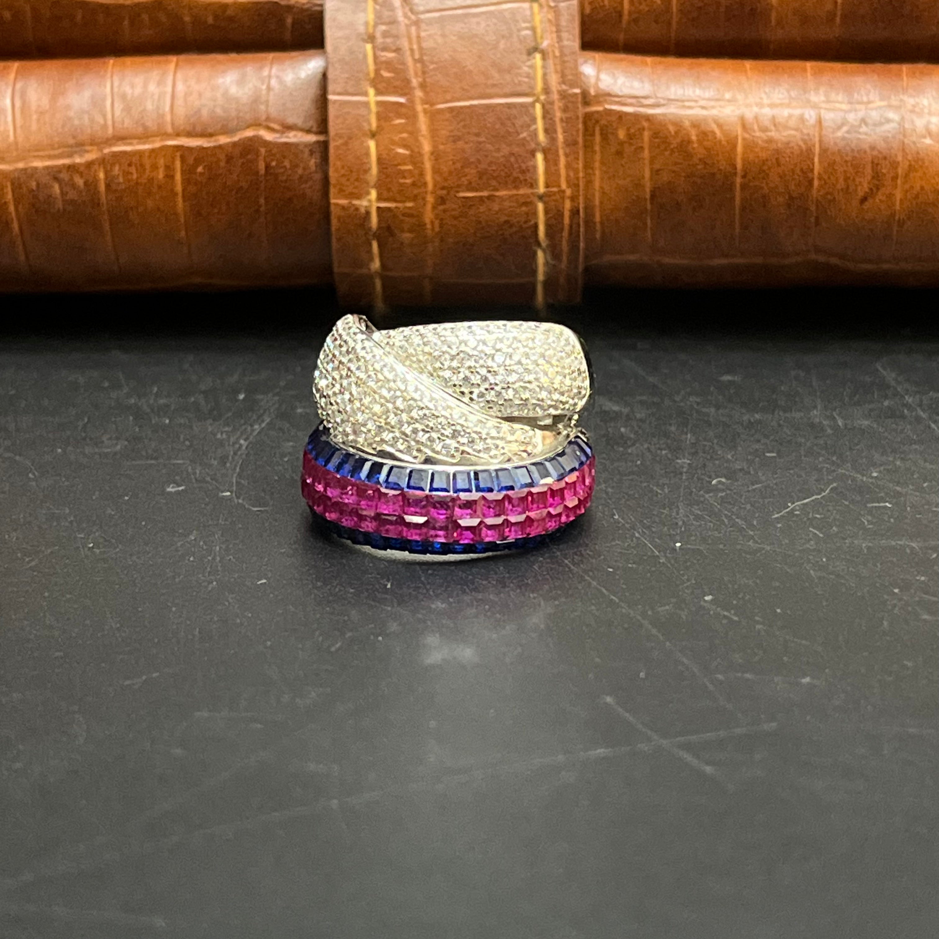 Silver Ladies Ring Premium Multi Stone Statement 925
