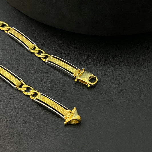 Silver Gents Bracelet Italian Gold Finished