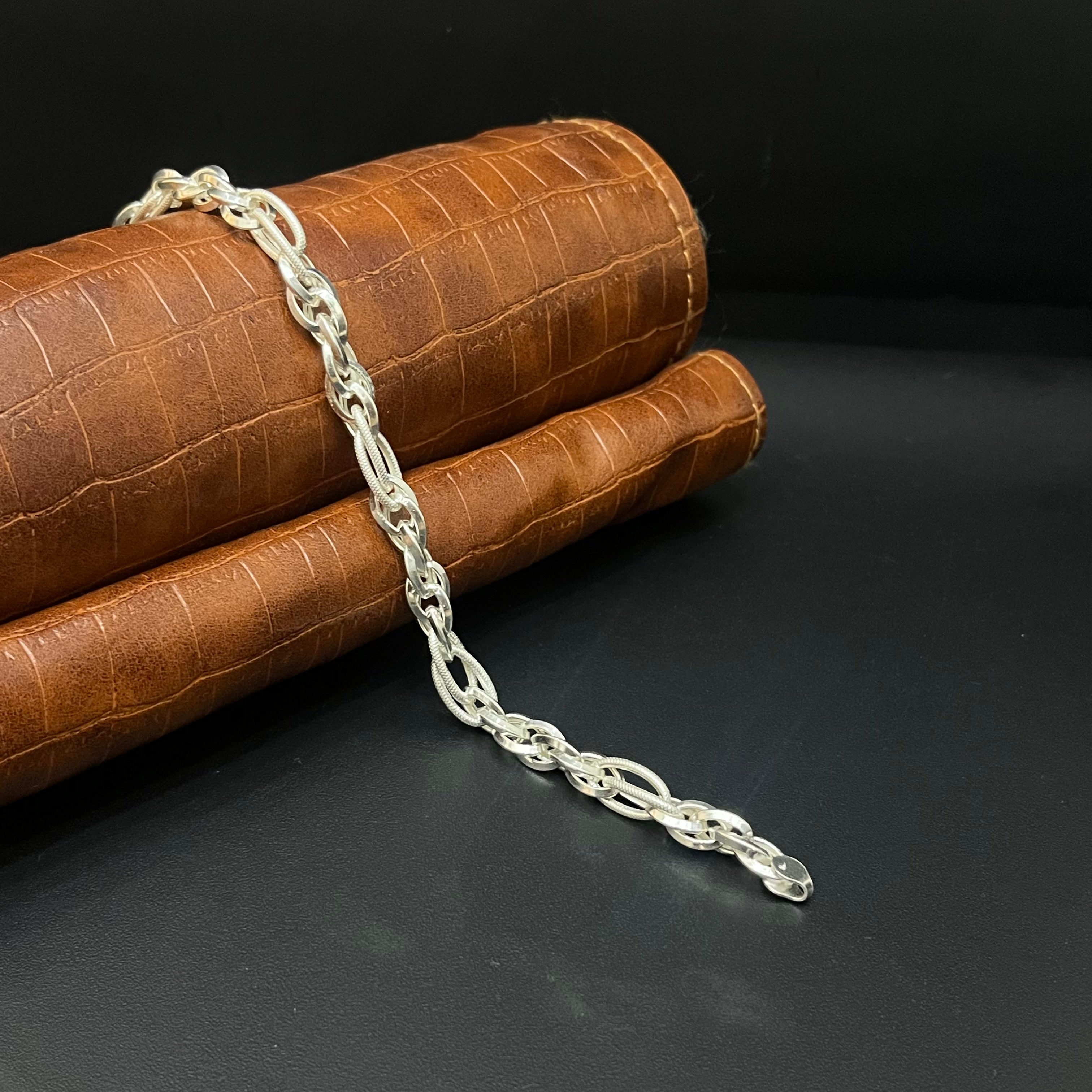 Silver Mens Bracelet Indo Italy MS03 925