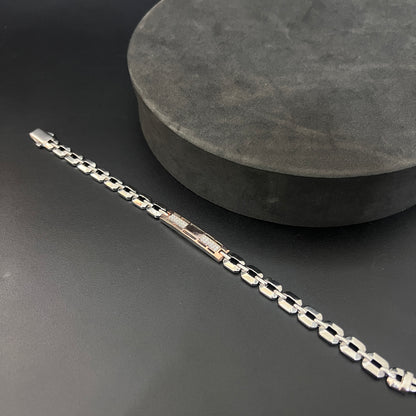 Silver Gents Bracelet Itailian Rosegold