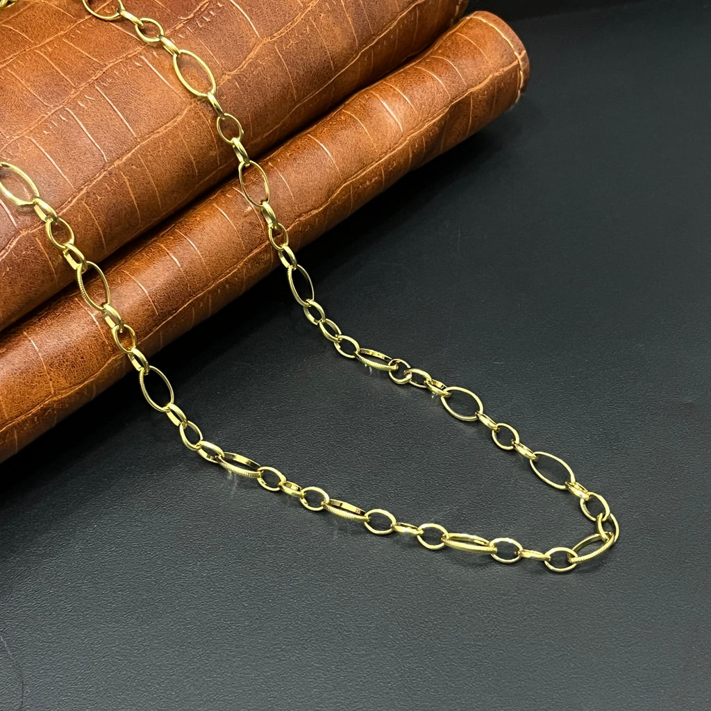 Silver Mens Indo Italian Chain Gold Finished Links02