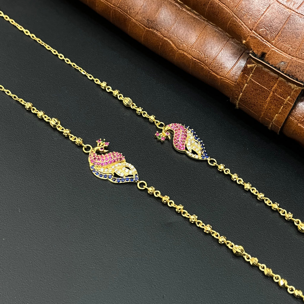 Silver Gold Finished Peacock Chain Bluez