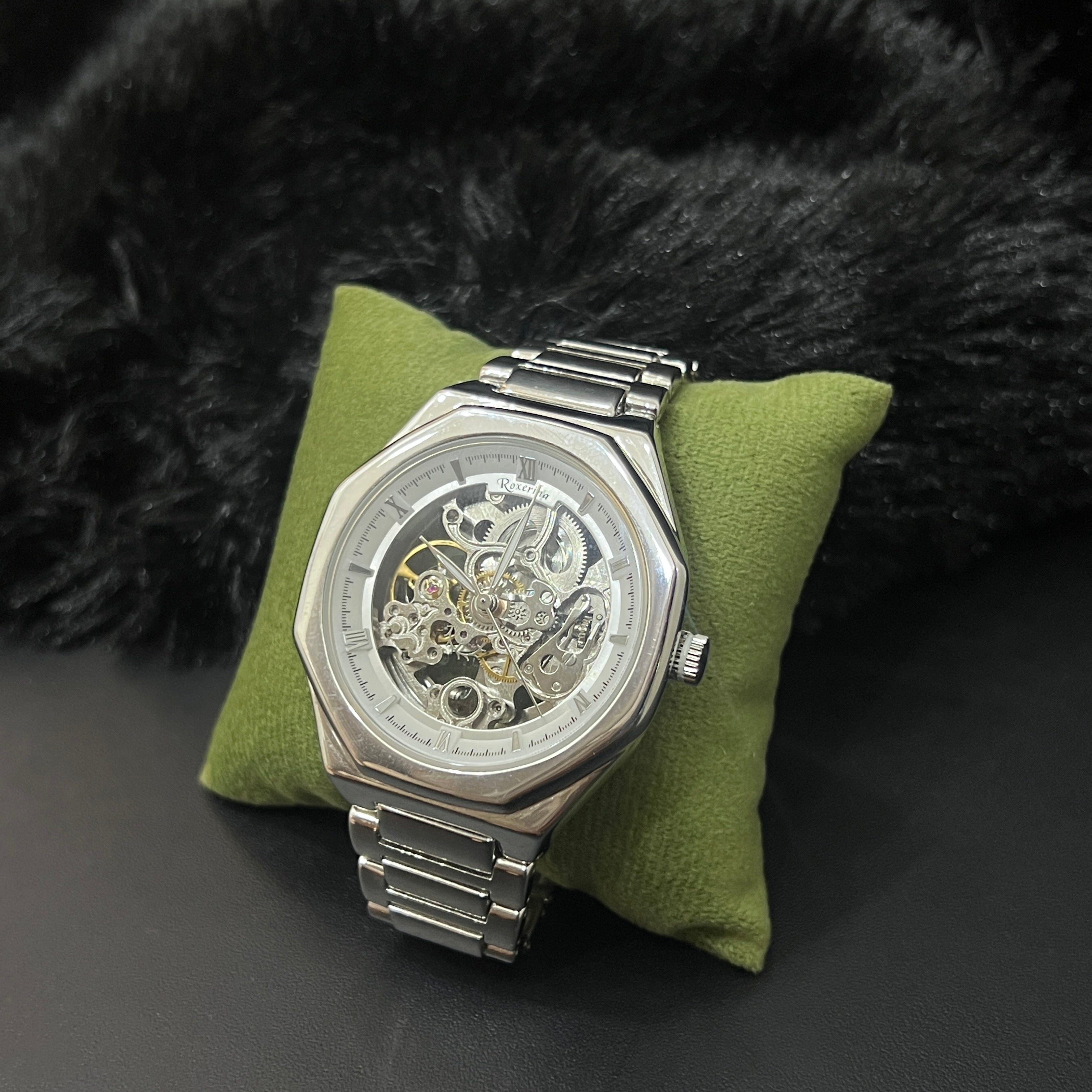 Silver Mens Watch Imperial Open Heart Timepiece 925