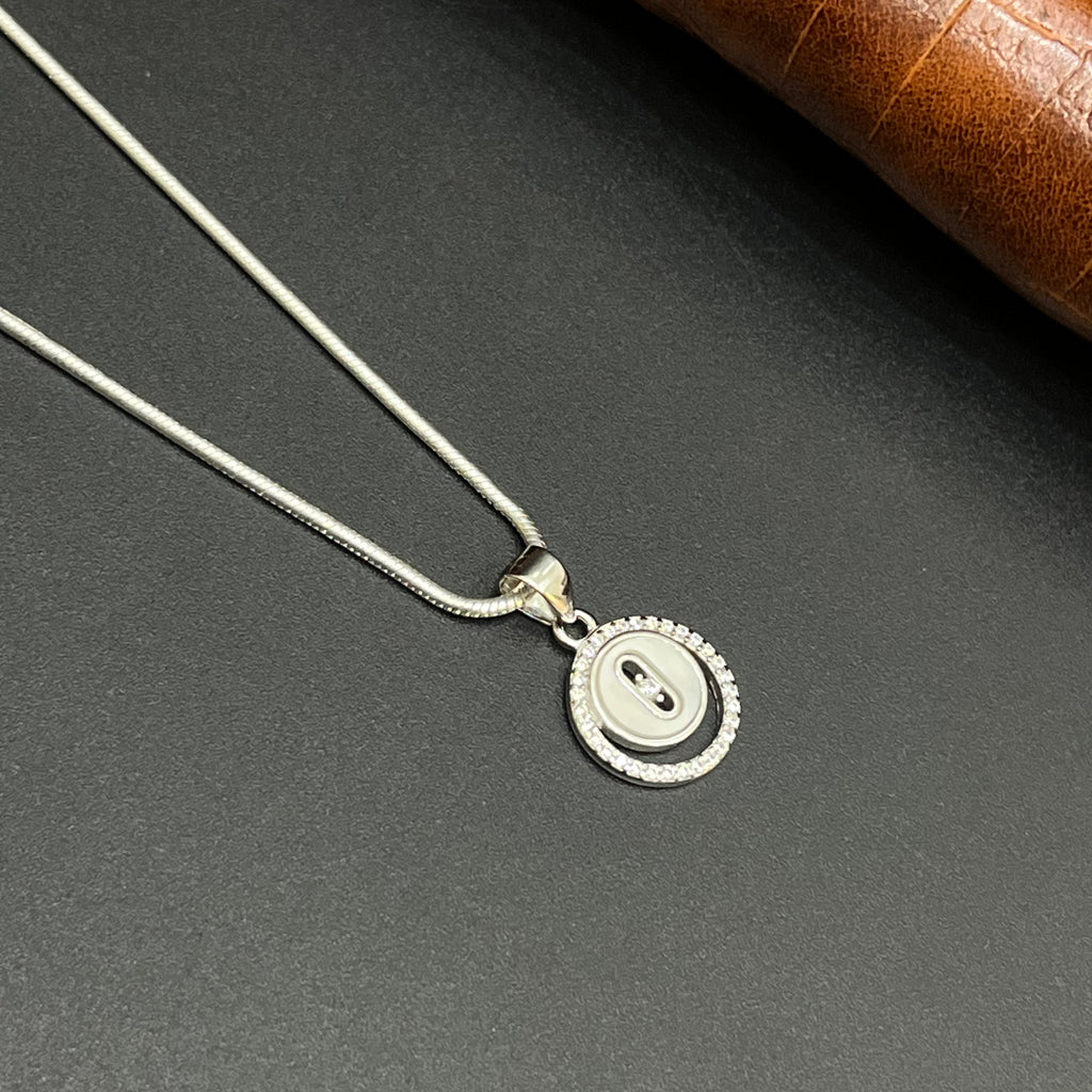 Silver Ladies Pendant Classic O Round Elegance Pendant 925