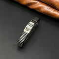 Silver Mens Flexible Band OM Rhodium