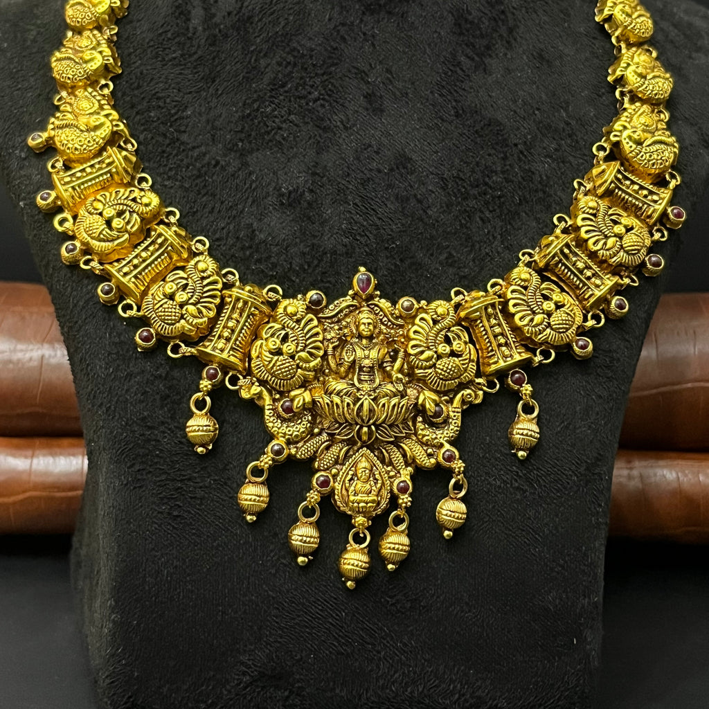 Silver Antique Necklace Gold Finished N01