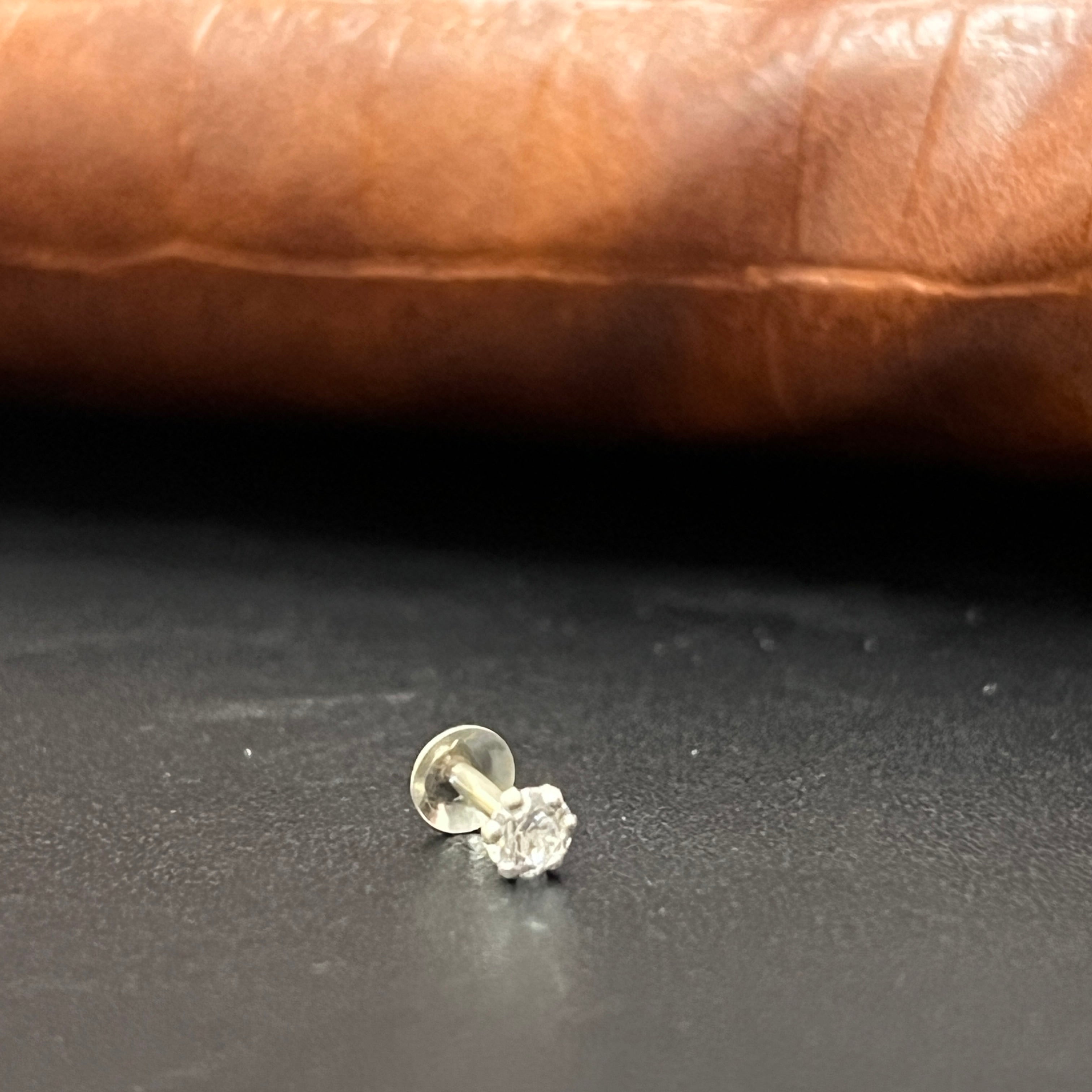 Silver Mens Earrings 3.5mm