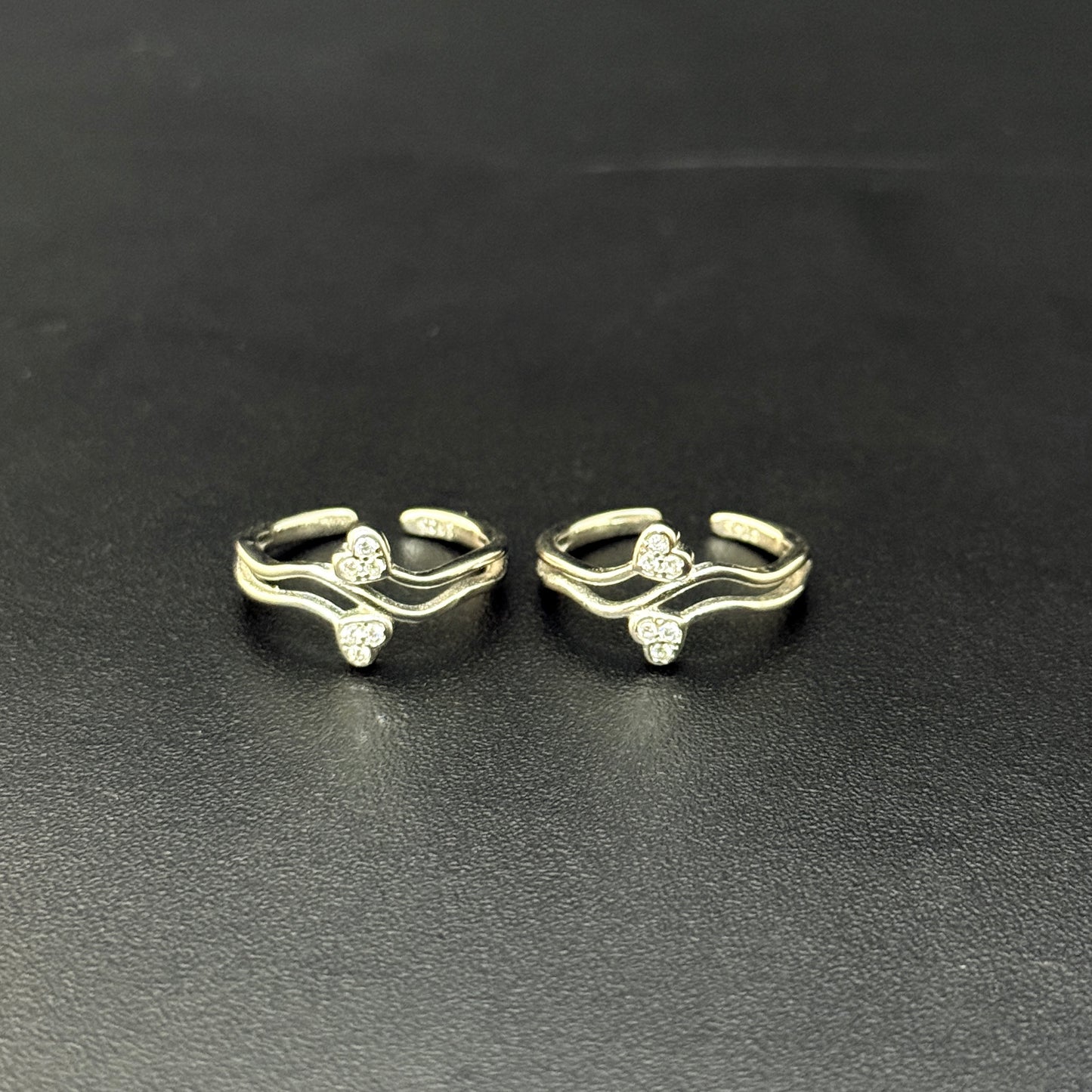 Silver Ladies Toe Rings Zig Zag SS