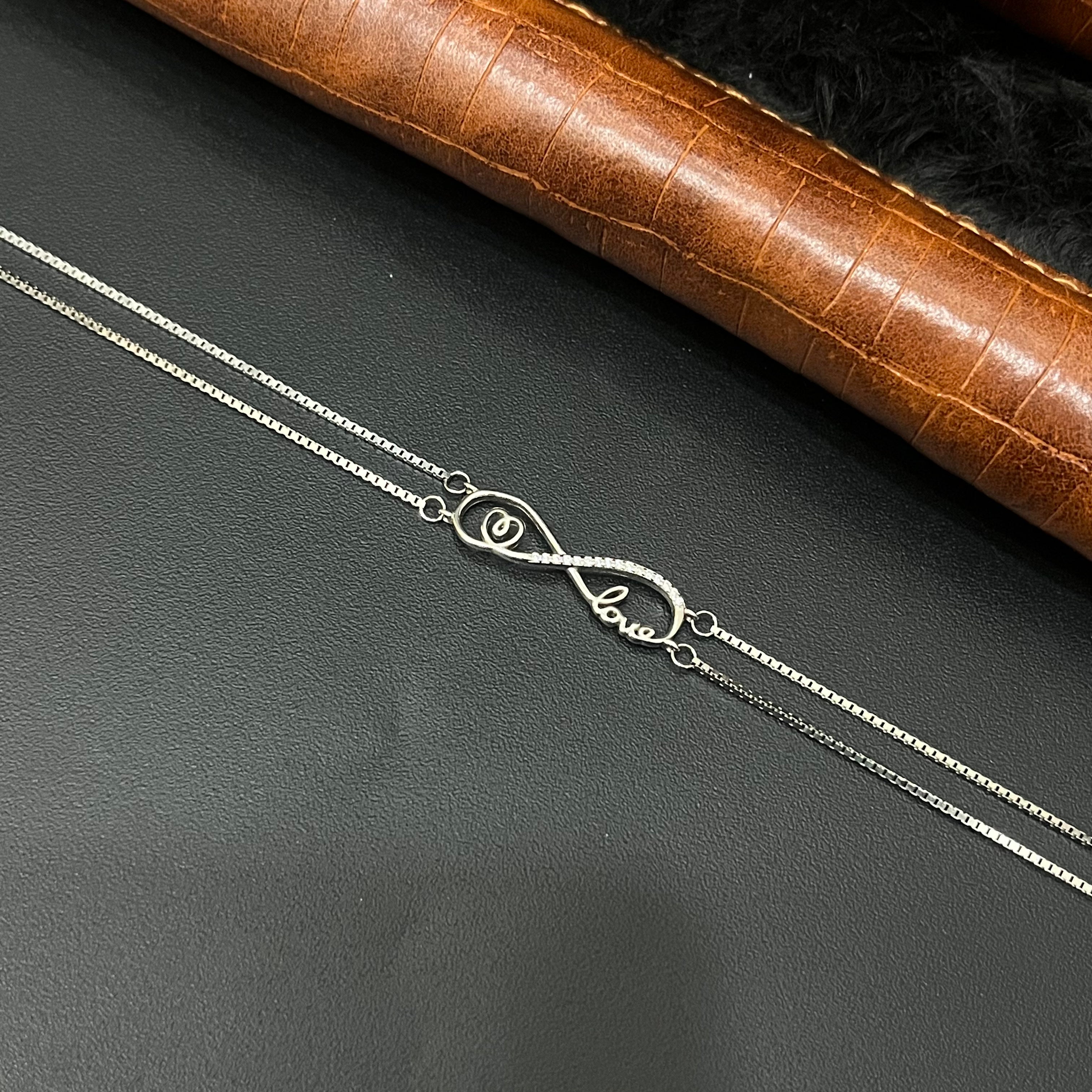 Silver Ladies Bracelet Infinity Heart & Love