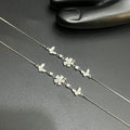 Silver Ladies Anklet Petal Butterfly Charms 925