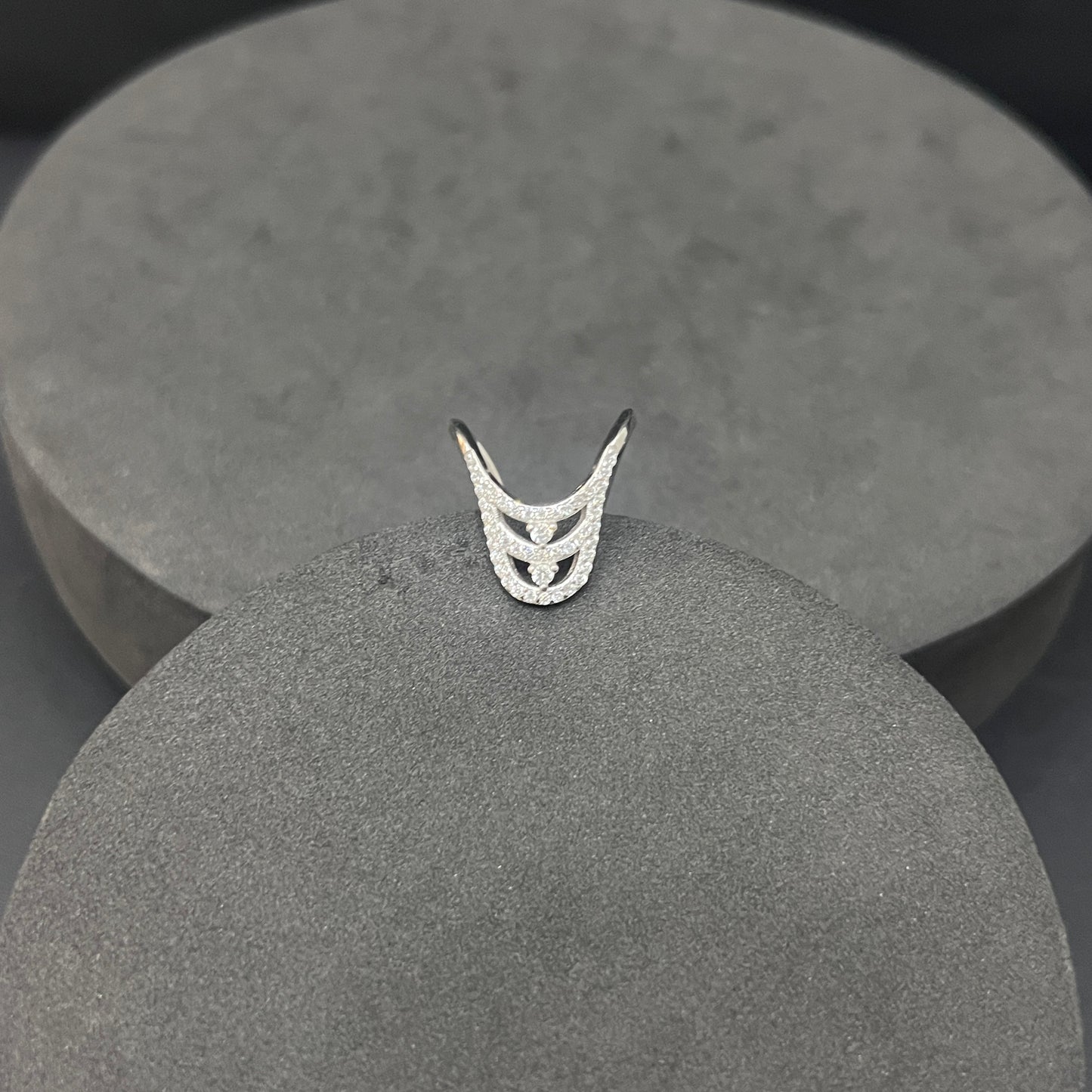 Silver Vanki Ladies Ring Two Lines SS