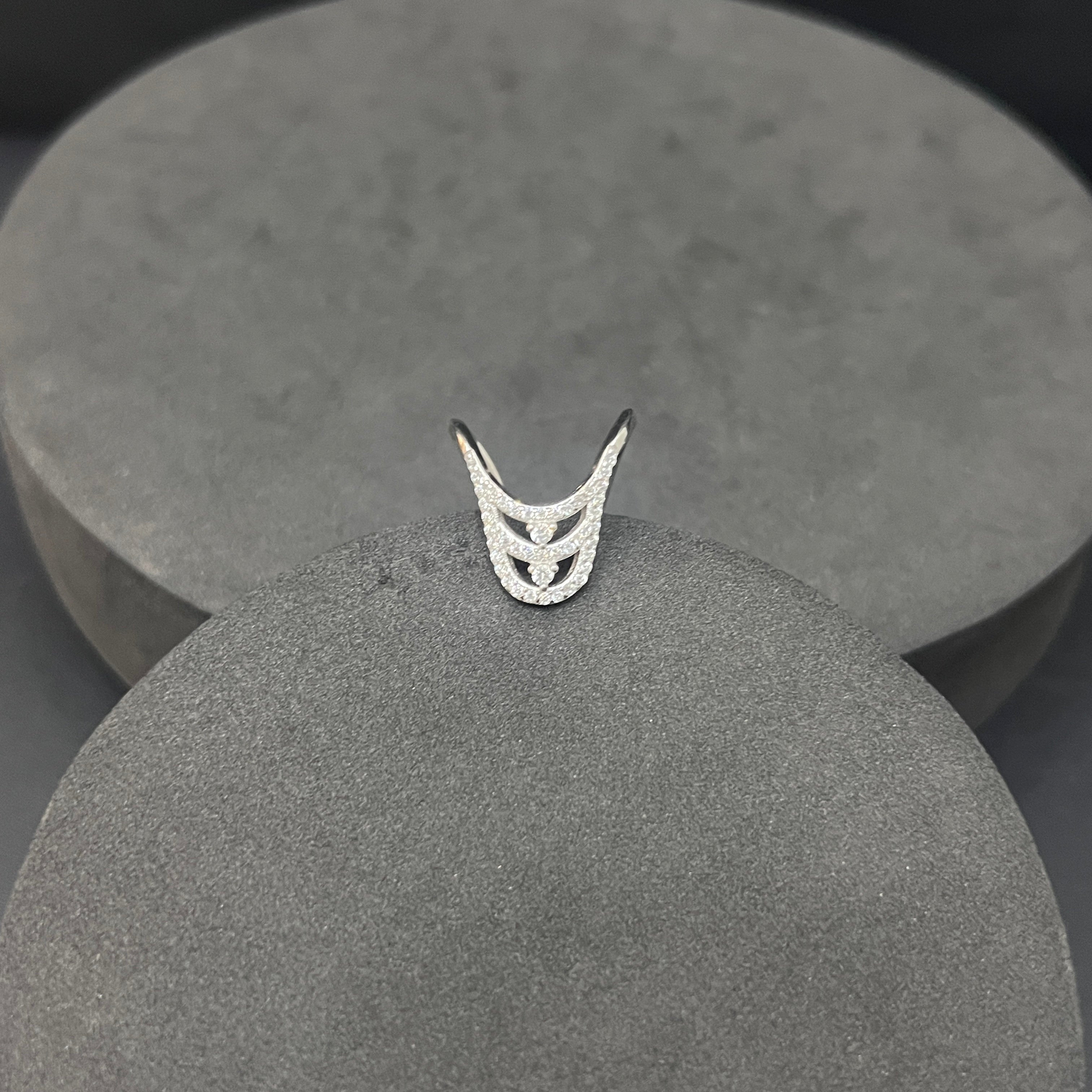 Silver Vanki Ladies Ring Two Lines SS