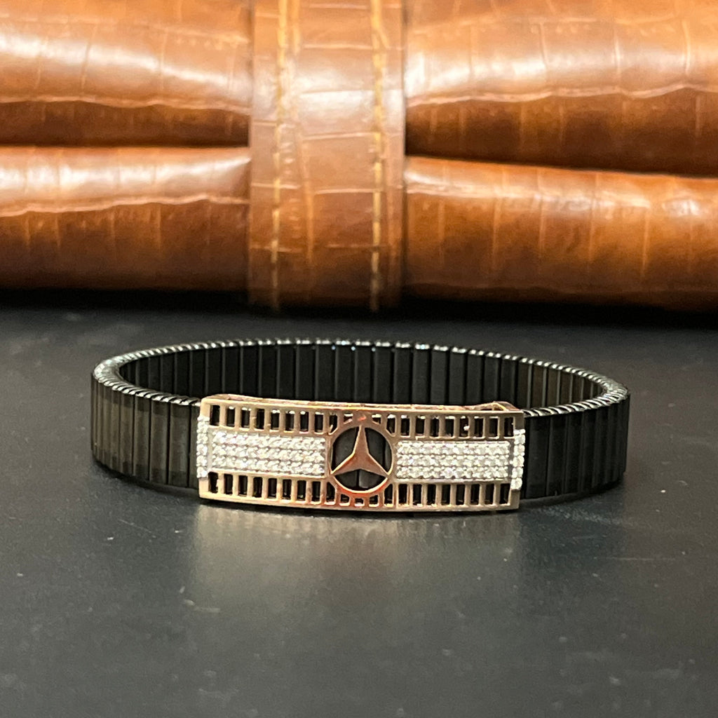 Silver Mens Flexible Bracelet Merc 925