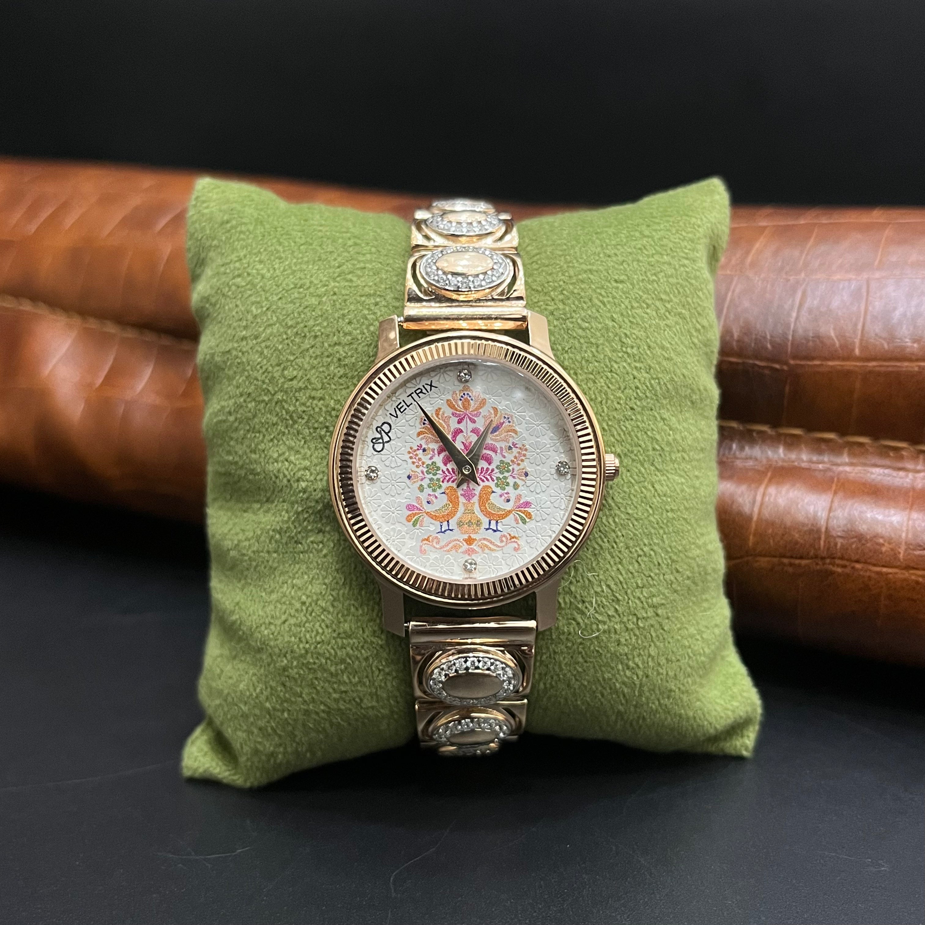 Silver Ladies Watch Regal Floral Elegance Rose Gold 925