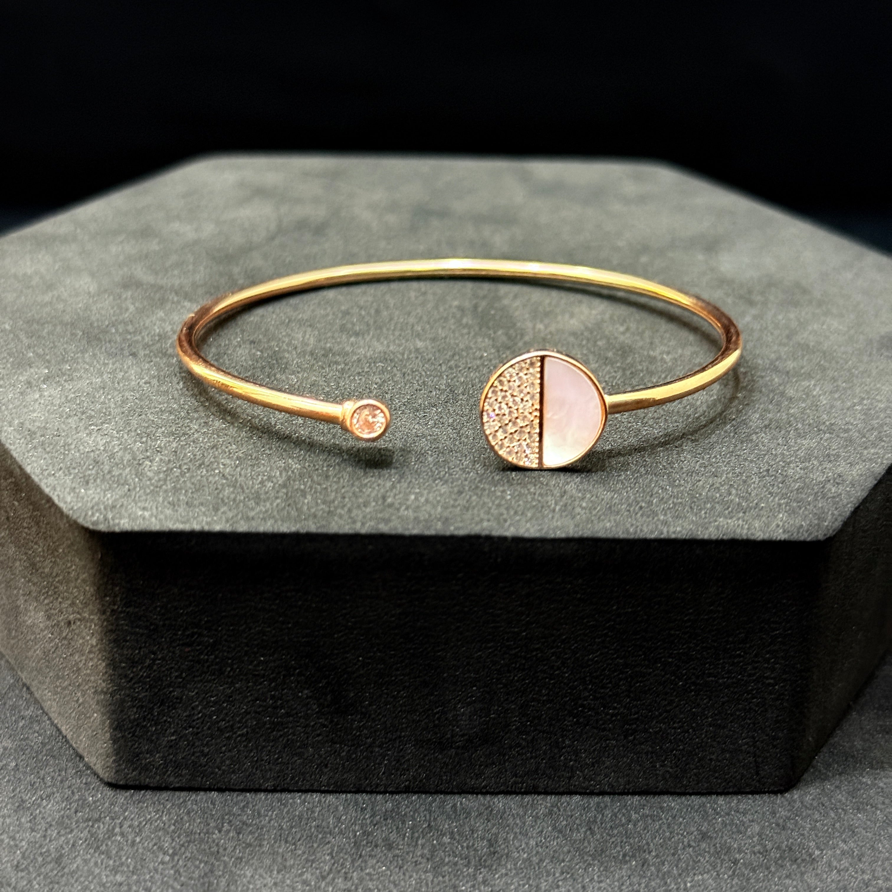 Ladies Silver Gleam Kada RoseGold