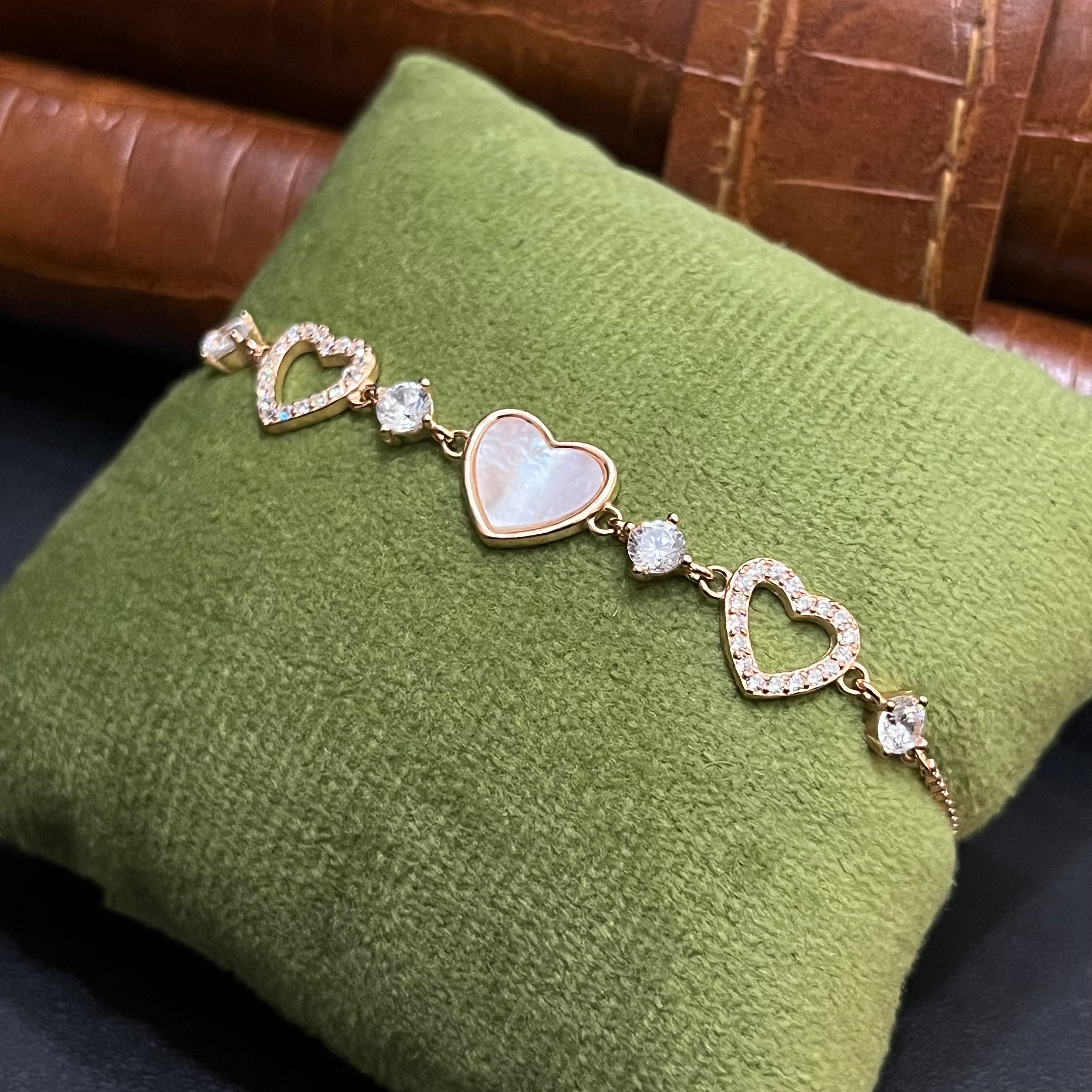 Silver Ladies Bracelet Blush Heart Garden Pink Rose Gold 925