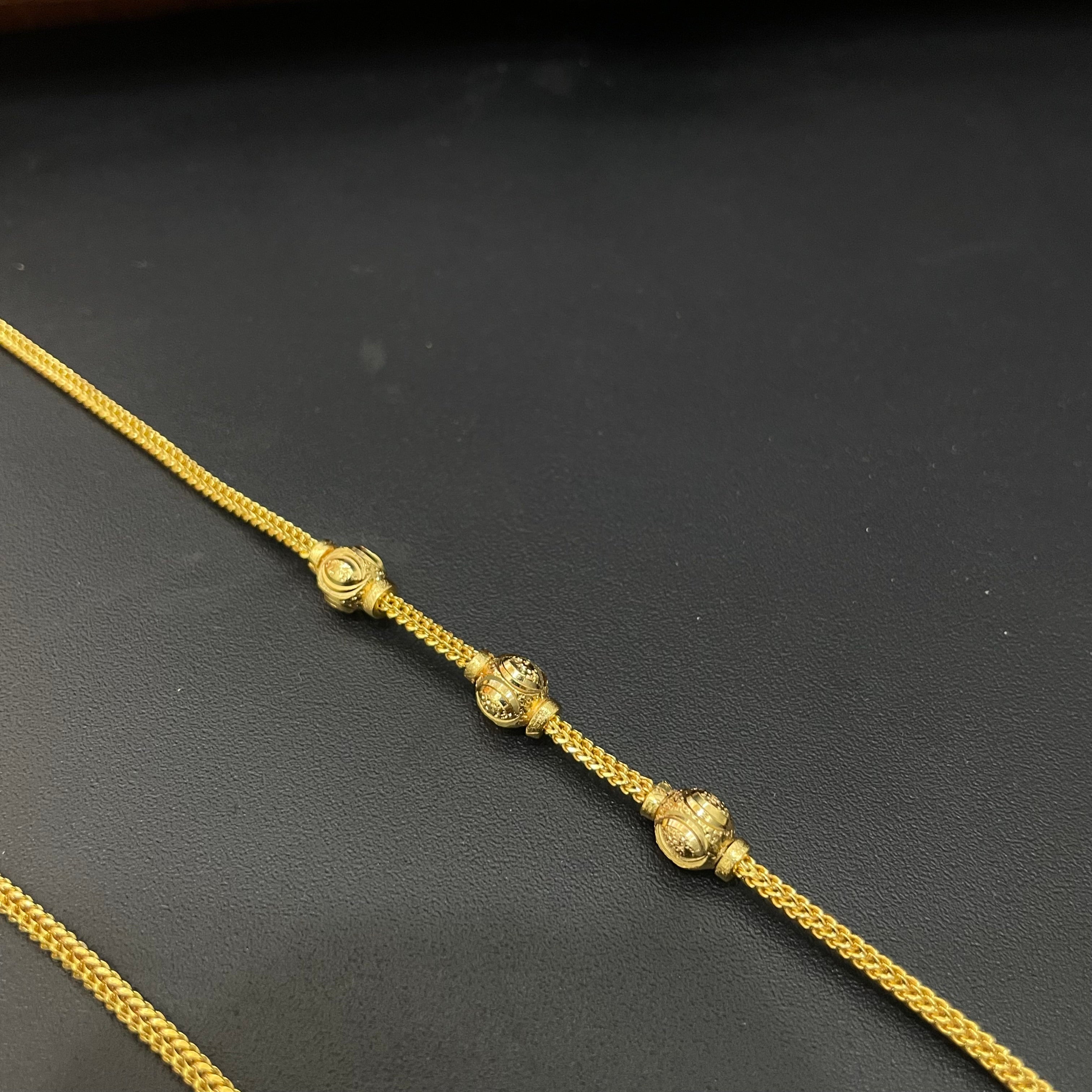 Silver 3 Balls Thali Sarad Gold Finished B1