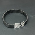 Silver Mens Flexible Bracelet Shiv Trishul