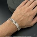 Silver Mens Bracelet Center Two Line