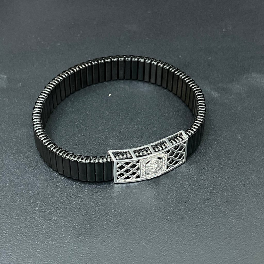 Silver Mens Flexible Bracelet FB1 925