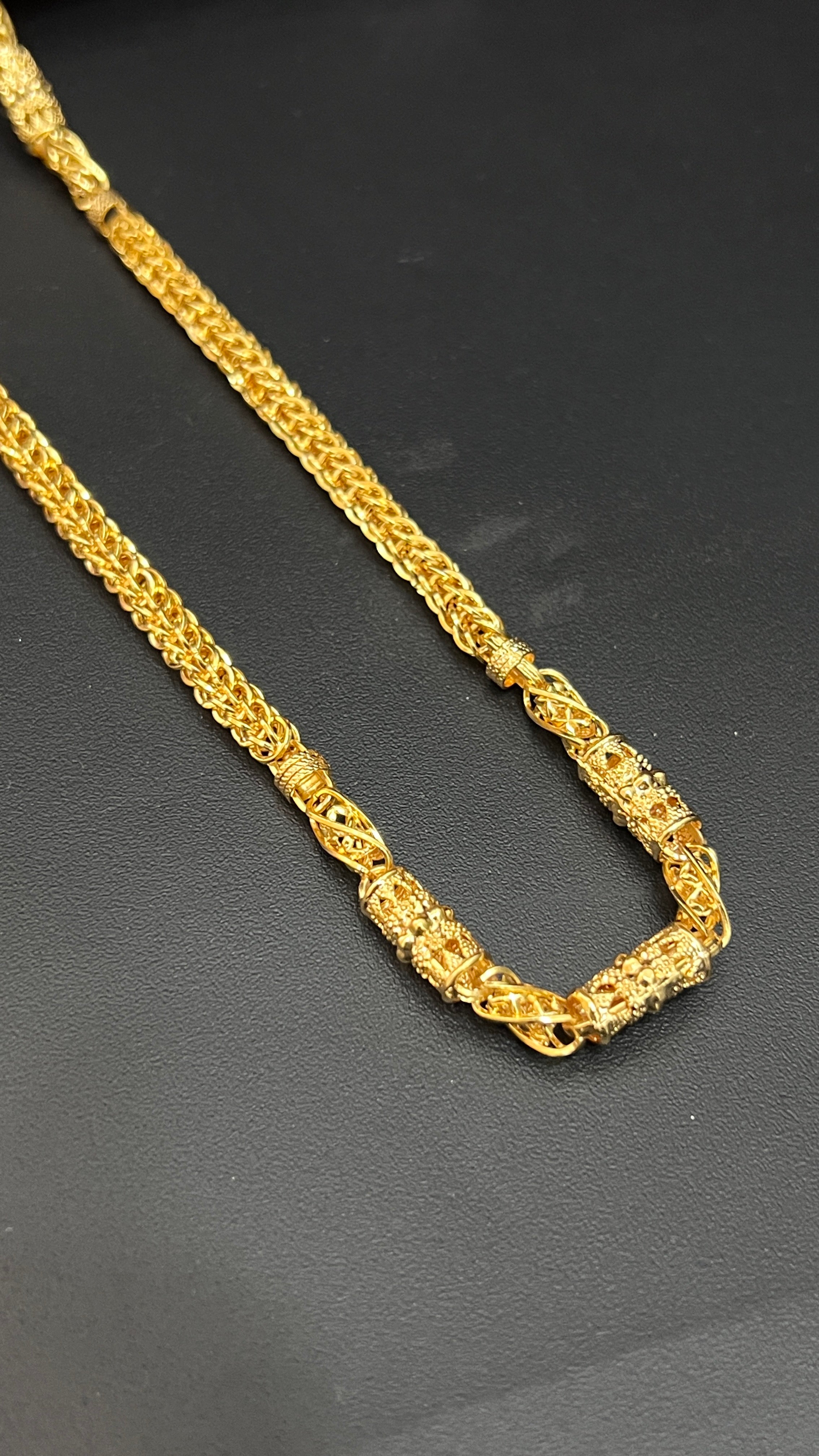 Silver Mens Chain Italian Gold Finished