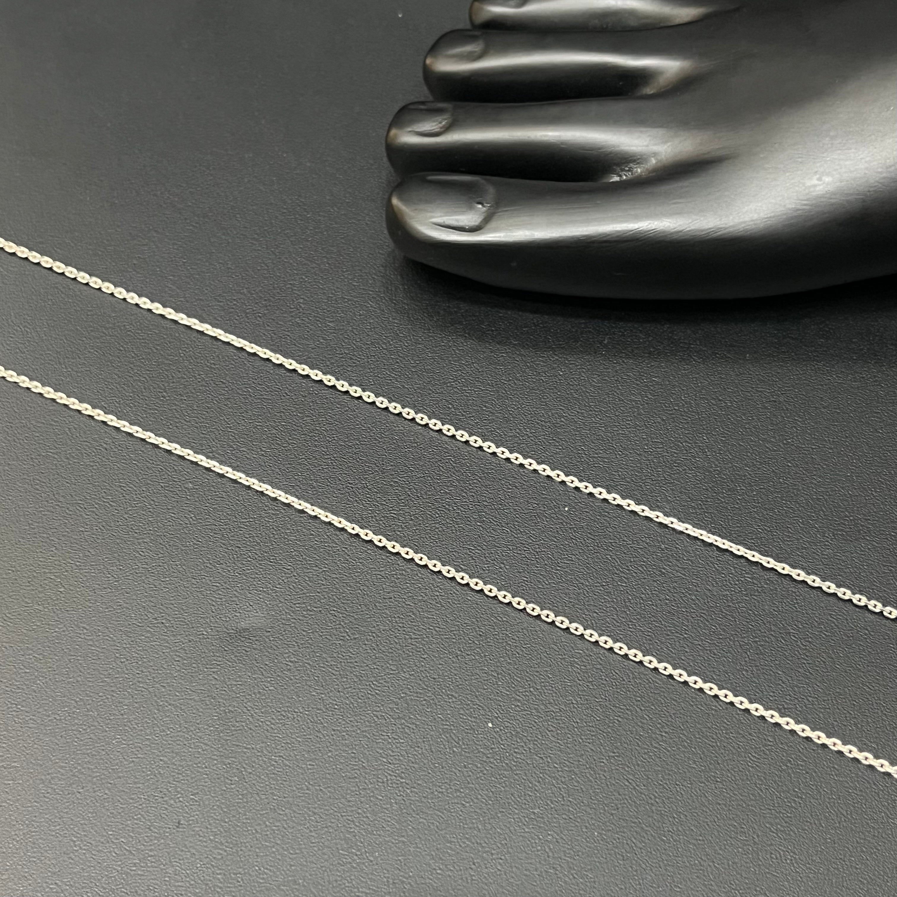 Silver Ladies Anklet Slim Links