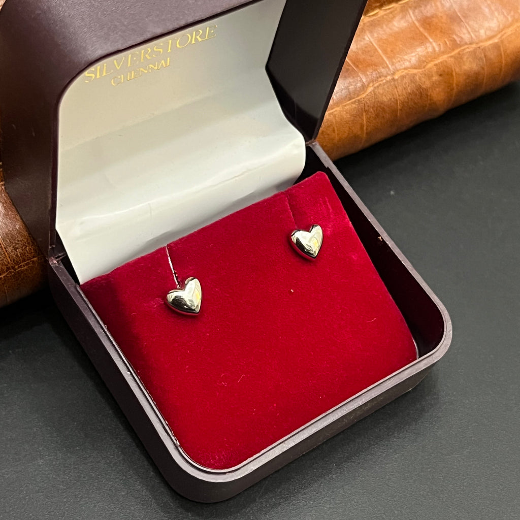 Silver Ladies Second Stud Heart Charm 925