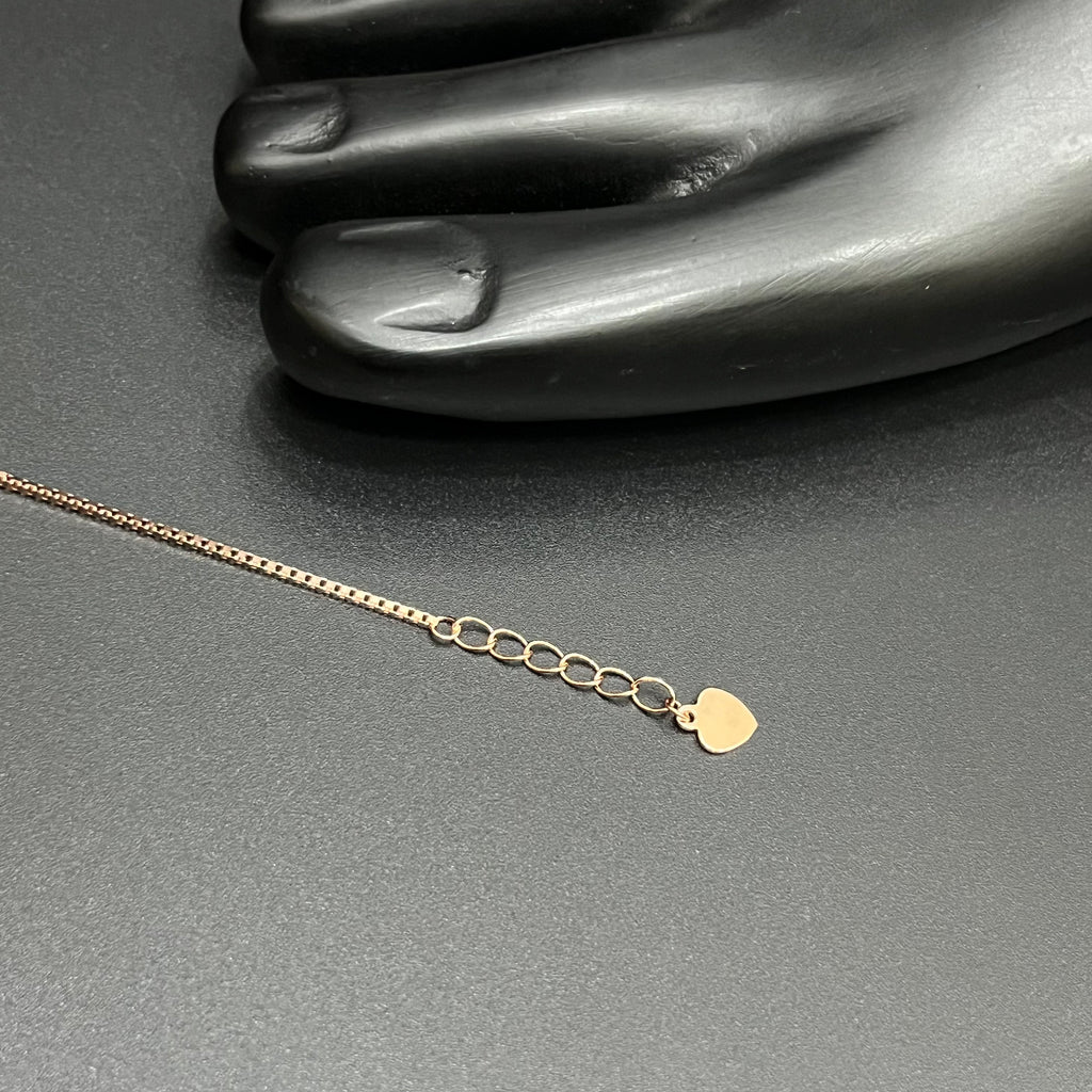 Silver Ladies Anklet Graceful Blossom Luxe M02 Rose Gold 925