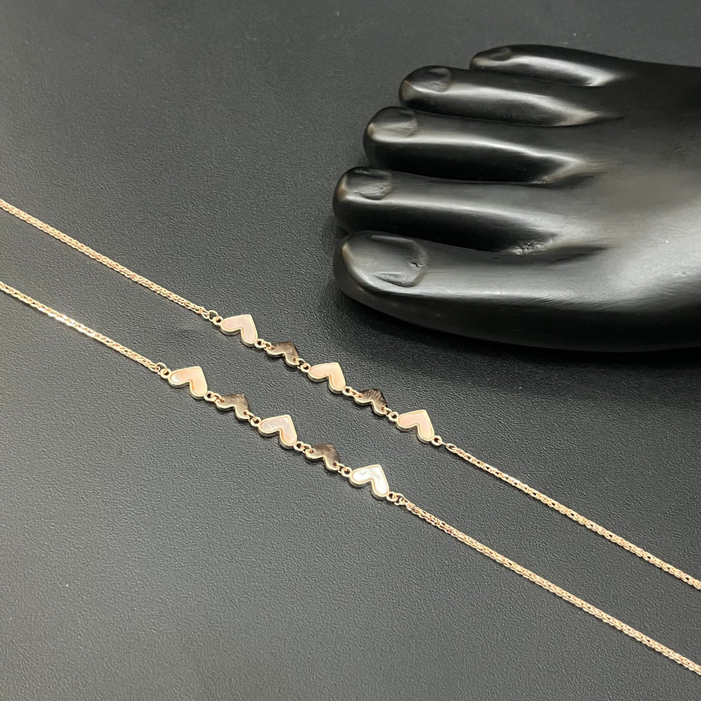 Ladies Silver Anklet Heart RG