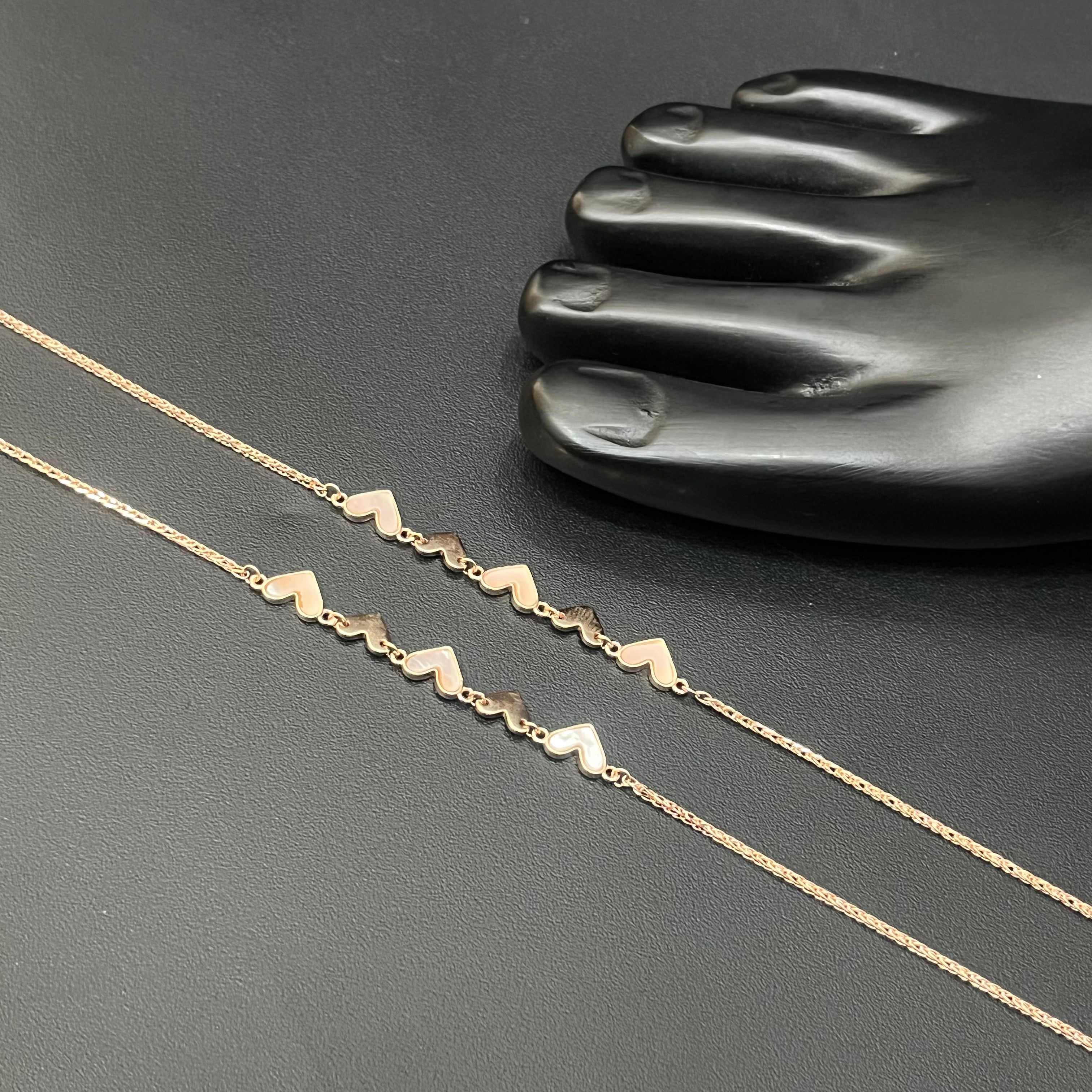 Ladies Silver Anklet Heart RG