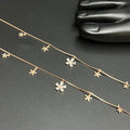 Silver Ladies Anklet Petal Leaf And Drop Rose Gold 925