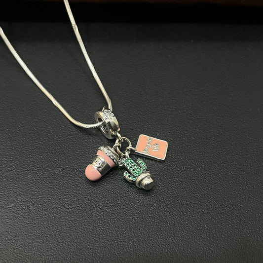 Silver Cactus & Cups Pendant