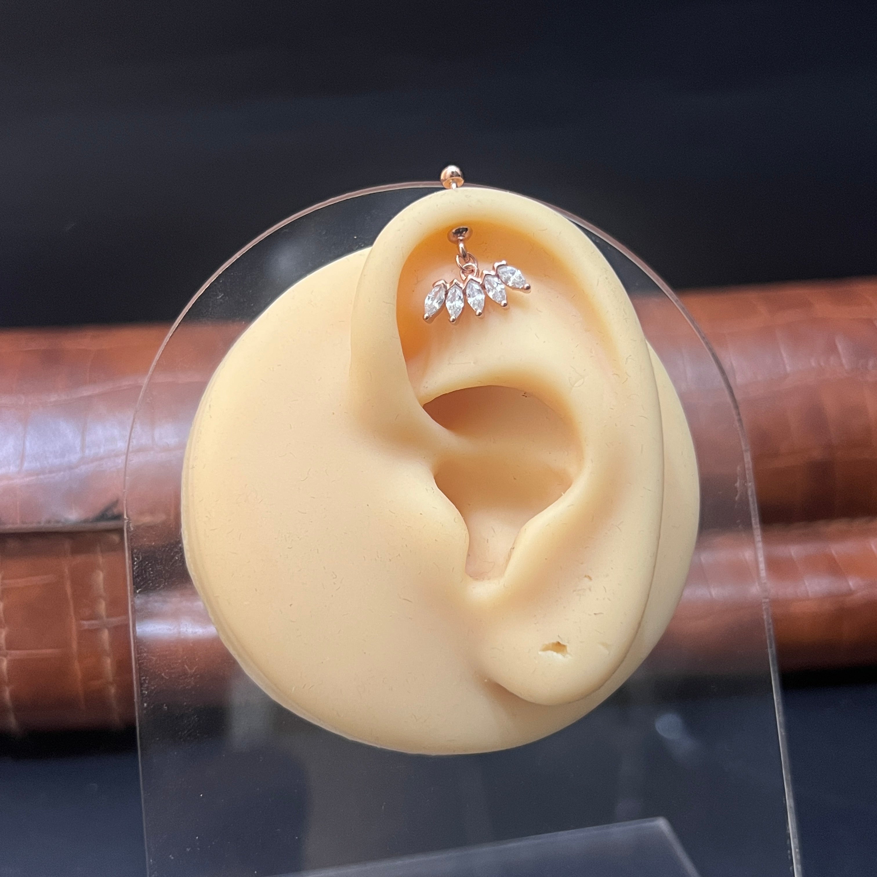 Silver Rosegold Bugadi Helix Stud Rosegold