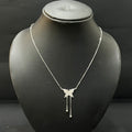 Silver Ladies Chain Butterfly With Pearl Double Hanging