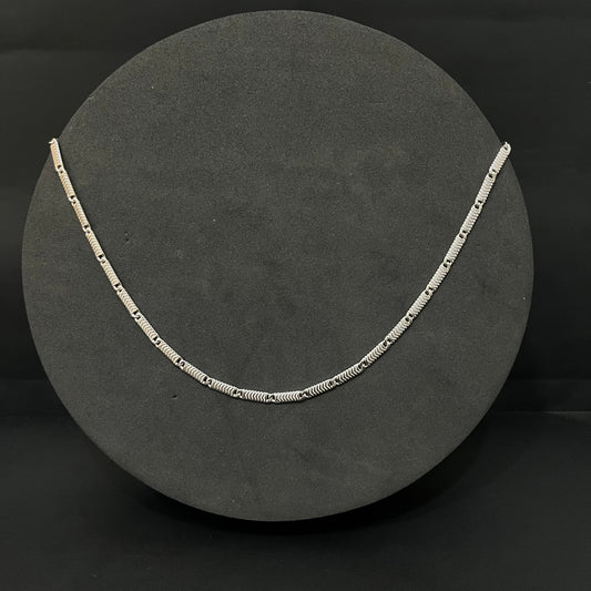 Silver Mens Chain Flat Line