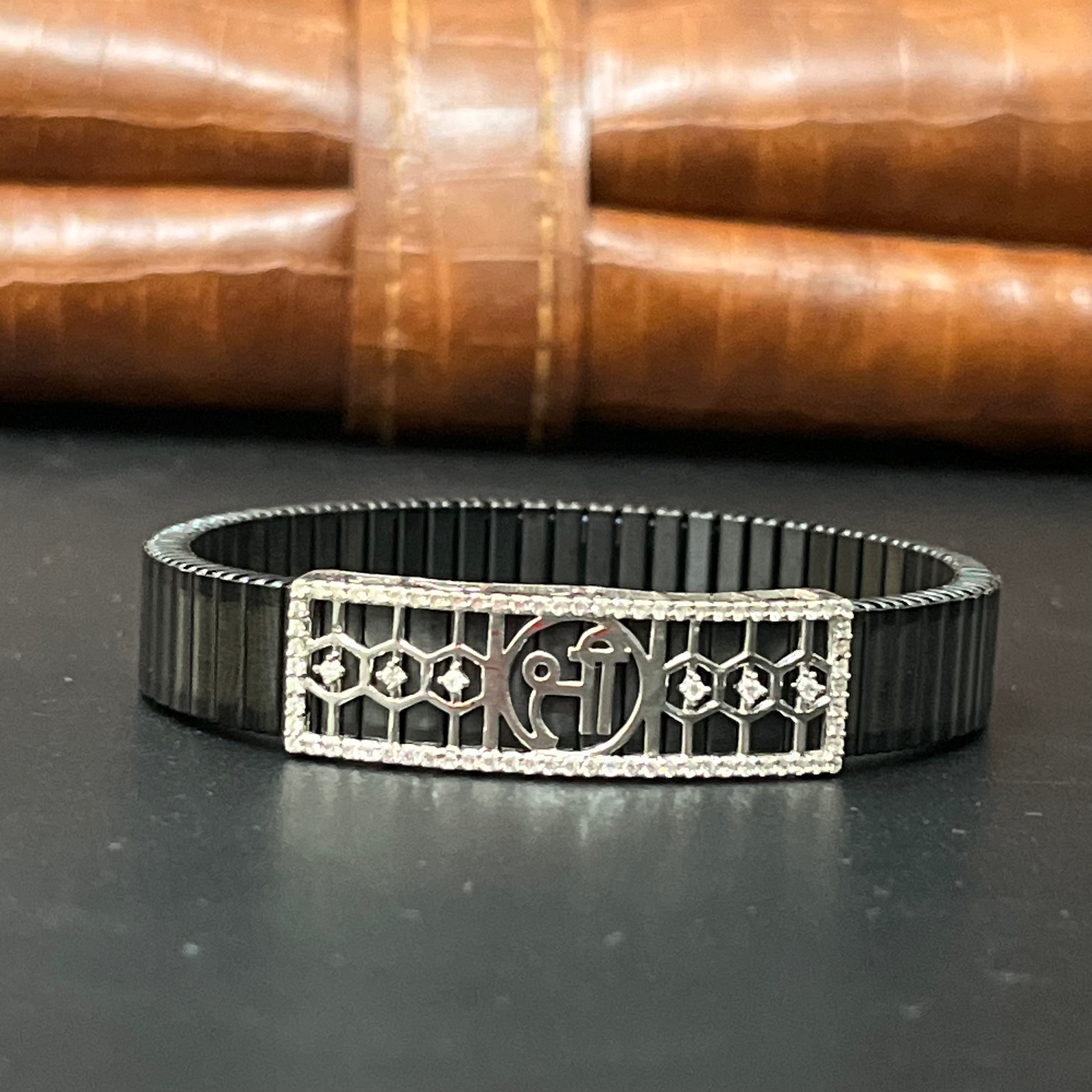 Silver Mens Flexible Bracelet Shree 925