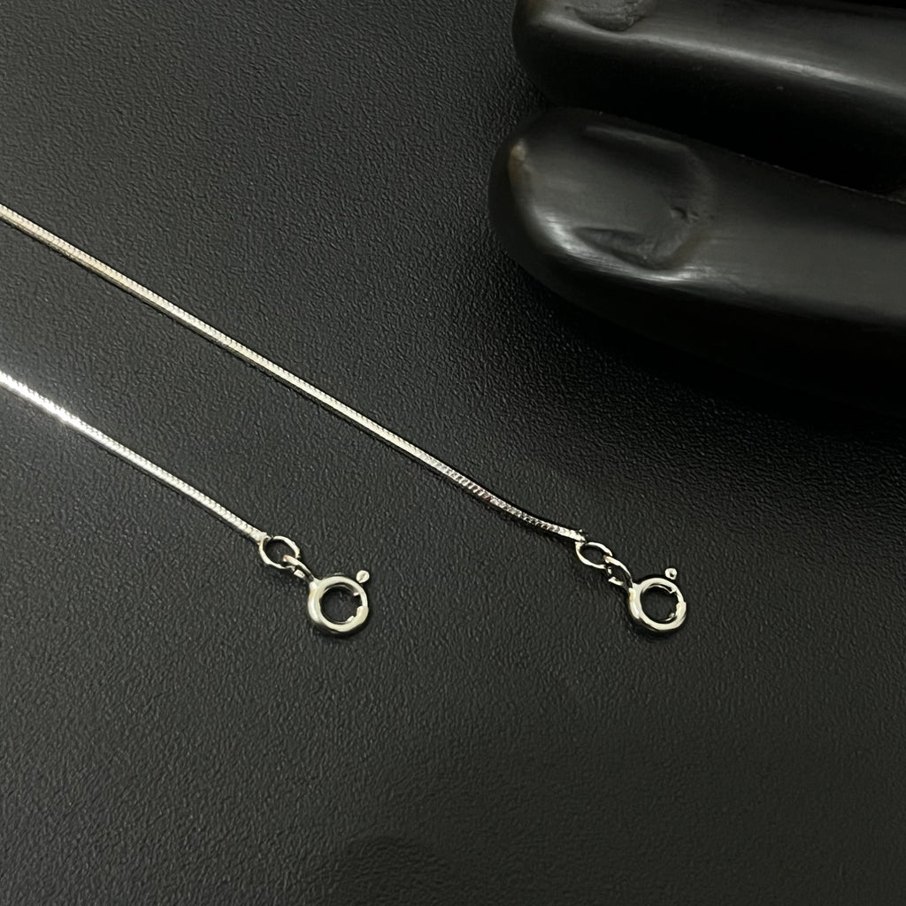 Silver Ladies Anklet Rectangular V 925