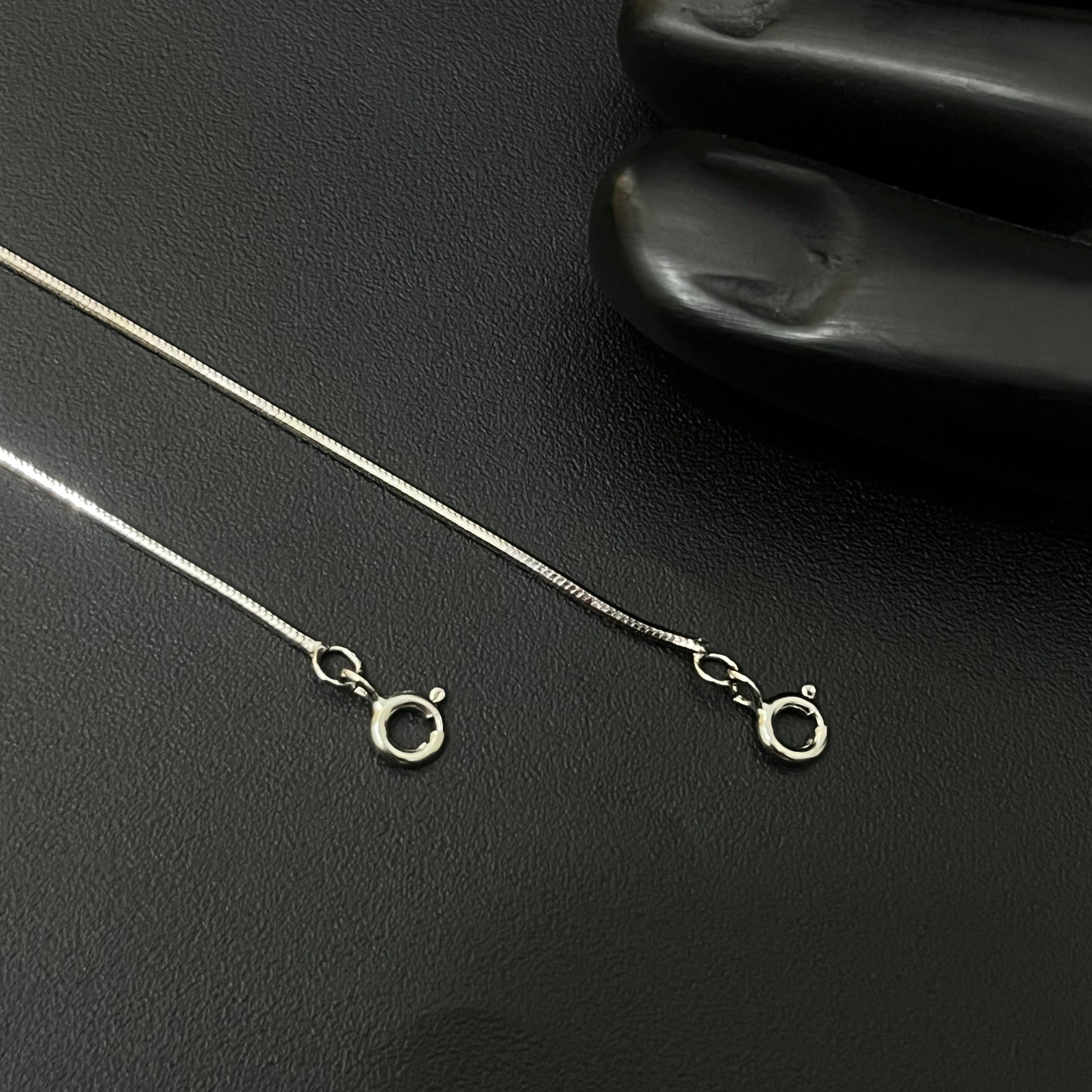 Silver Ladies Anklet Rectangular V 925