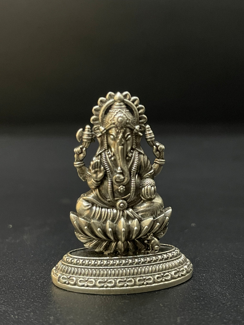 Silver Ganesha Idol Solid Antique