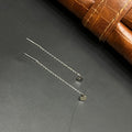Silver Ladies Sui Daga Stud Hanging Heart Charm 925